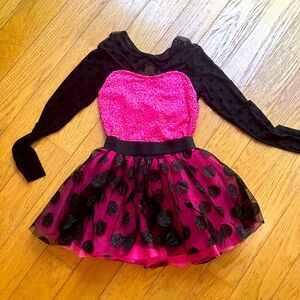 Weissman Pink and Black Dance Costumes with Tutu Skirts